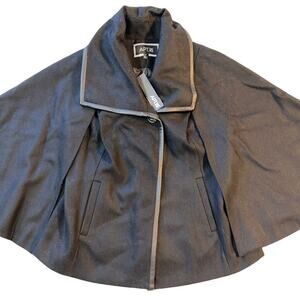 Apt 9 Womens Cape Coat Jacket Wool Blend Elegant Classic Outerwear Black Medium